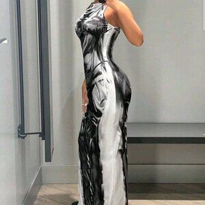 Vestido blanco y negro